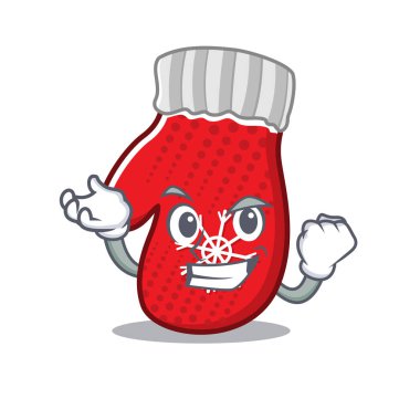 Başarılı Noel eldivenleri karikatürde izole edilmiş.