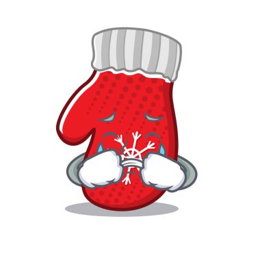 Ağlayan Noel eldivenleri maskot şeklinde