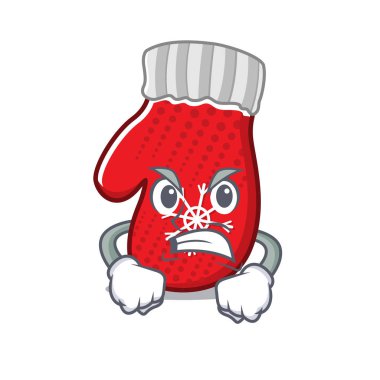 Kızgın noel eldivenleri maskot şeklinde