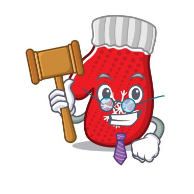 Judge christmas mittens are folded with characters