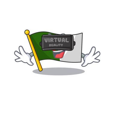 Virtual reality flag algeria in the character shape