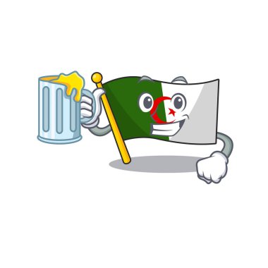 Karakter şeklinde meyve suyu bayrağı olan Cezayir