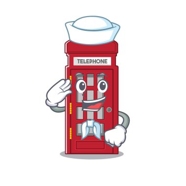 Sailor telephone booth character shape on mascot clipart