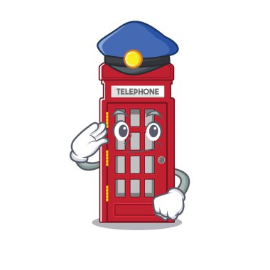 Police telephone booth character shape on mascot clipart