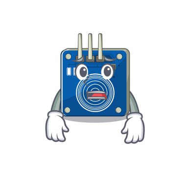 Dokunmaktan korkan sensör maskot duvarına yapışıyor.