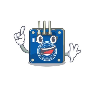 Finger touch sensor toy above cartoon chair