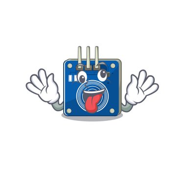 Çizgi film sandalyesinin üzerinde çılgın dokunmatik sensör oyuncağı