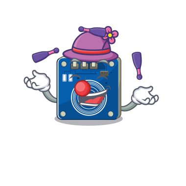 Çizgi film sandalyesinin üstünde dokunma sensörü oyuncağı hokkabazlığı