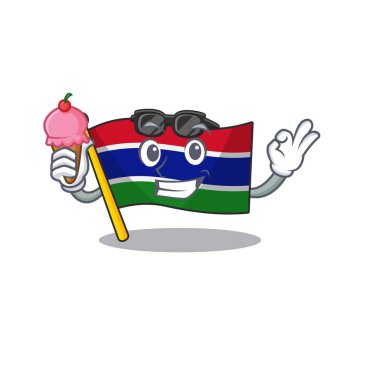With ice cream flag gambia mascot shape the character