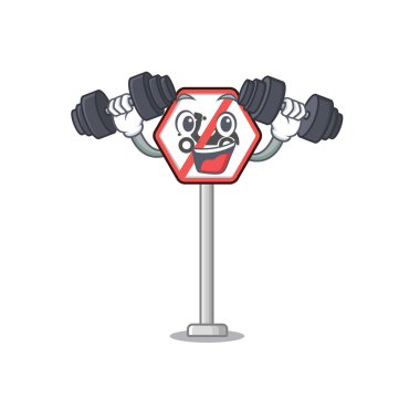 Fitness, çizgi filmle izole edilmiş motosiklet maskotu değil.