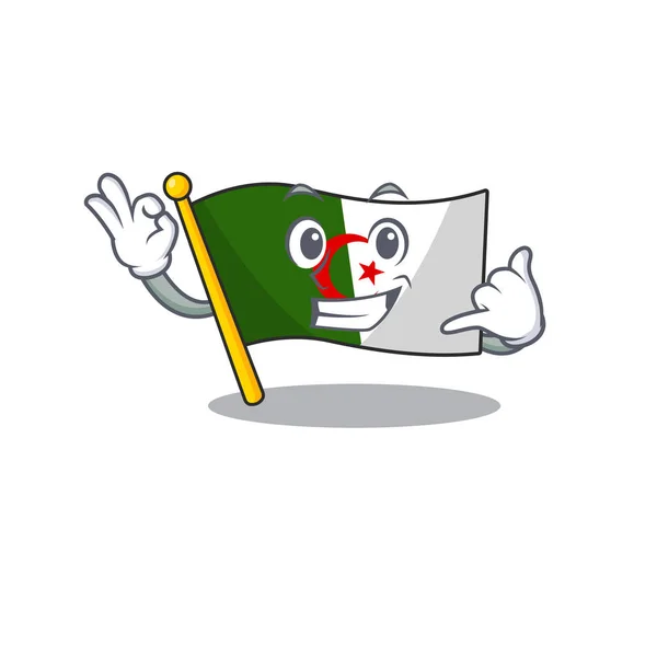 Chamem-me algeria bandeira são guardados saco de mascote —  Vetores de Stock