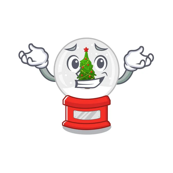 Grinning christmas snow globe the cartoon shape — Stock Vector