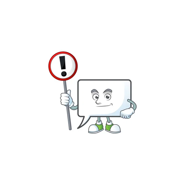 Com sinal retângulo bolha ícone cartoon com mascote — Vetor de Stock