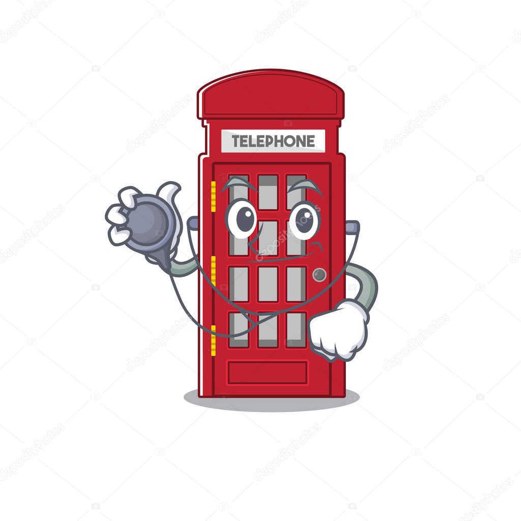 Doctor telephone booth character shape on mascot