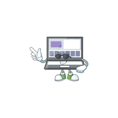 Karakter maskotu şeklinde süper havalı bir bilgisayar.