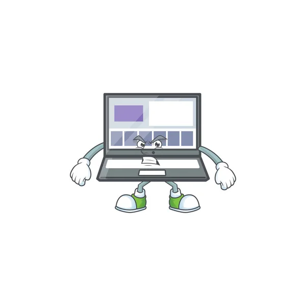 Schreeuw technologie laptop met karakter mascotte vorm — Stockvector