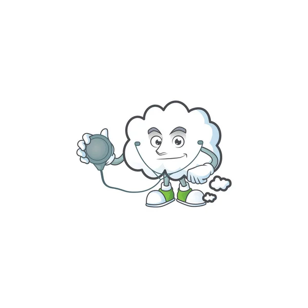 Doctor nube burbuja de dibujos animados mascota una forma . — Vector de stock