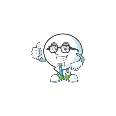 Karakter şekilli iş adamı desen yuvarlak baloncuk.