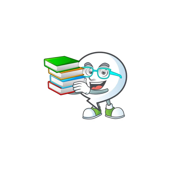 Estudante com bolha de círculo de forma de livro para ícone de texto . — Vetor de Stock