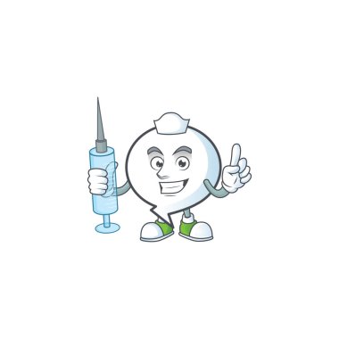 Karakter şekilli hemşire şablonu balonu.