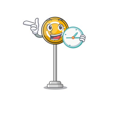 Saat dönümlü çizgi film karakteri karikatürü izole etti