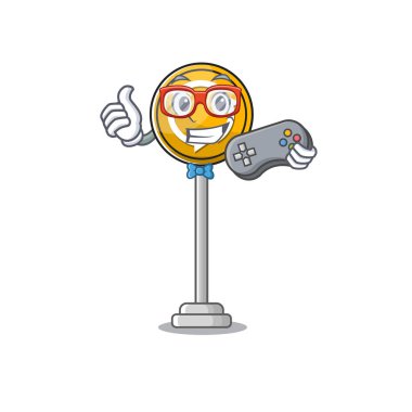 Oyuncu, maskot ile çizgi film şeklinde dönüyor.