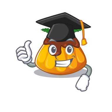 Mezuniyet pudingi karikatürle izole edilmiş.