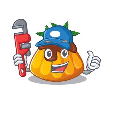 Tesisatçı Noel pudingi karikatür buzdolabında soğutulmuş.