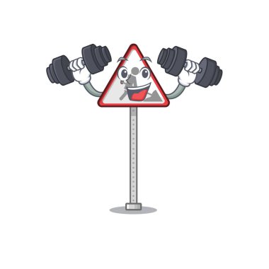 Fitness Yolu İşaret İşareti Çizgi Film Şekli Karakter