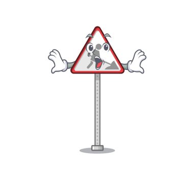 Şaşırtıcı yol çalışması işareti karikatürü izole etti