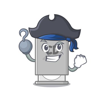 Korsan rom sürücüsü maskotu karikatürle izole edilmiş.