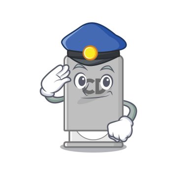 Polis maskotu çizgi filmle izole edilmiş.