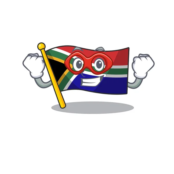 Super eroe bandiera sud africa con forma del fumetto — Vettoriale Stock