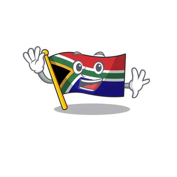 Bandeira acenando África do Sul com forma de desenho animado —  Vetores de Stock
