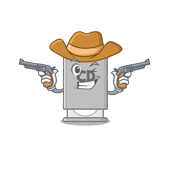 Cowboy rom unidad mascota aislado con dibujos animados — Vector de stock