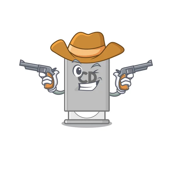 Cowboy rom rijden mascotte geïsoleerd met cartoon — Stockvector