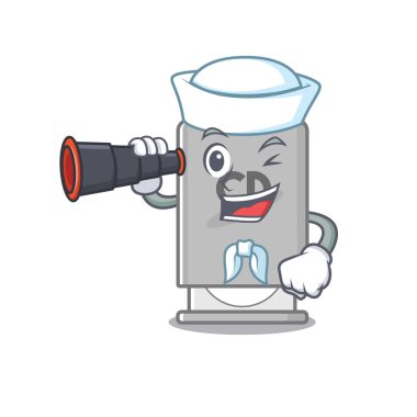 Çizgi film şekilli dürbünlü denizci.