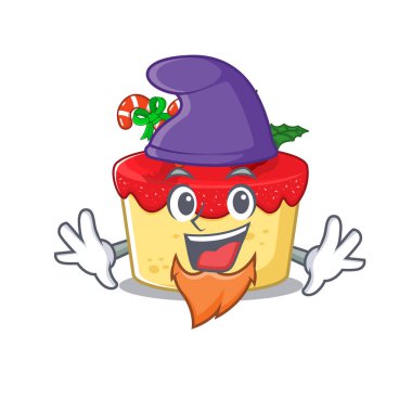 Elf Noel pastası karikatür tahtasında servis edilir.