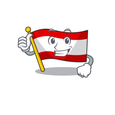 Çizgi film direğinde dalgalanan Avusturalya bayrağı.