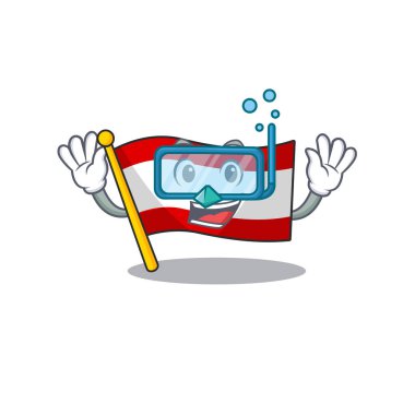 Çizgi film direğinde dalgıçlık yapan Avusturalya bayrağı