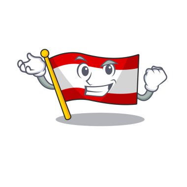 Çizgi film direğinde dalgalanan başarılı Avusturalya bayrağı