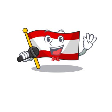 Şarkı söyleyen Avusturyalı maskot karakteri şekillendirir.