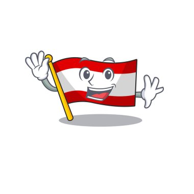 Çizgi film direğinde dalgalanan Avusturalya bayrağı.