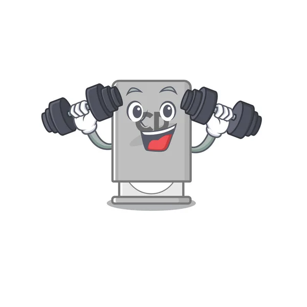 Fitness rom drive mascote isolado com desenhos animados — Vetor de Stock