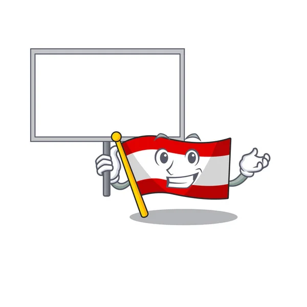 Amenez le drapeau autrichien isolé avec la mascotte — Image vectorielle