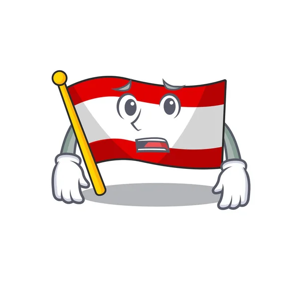 Félelem zászló Ausztria kabala alakítja a karaktert — Stock Vector