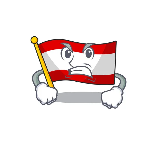 Angry flag austria mascot shape the character — Stock Vector