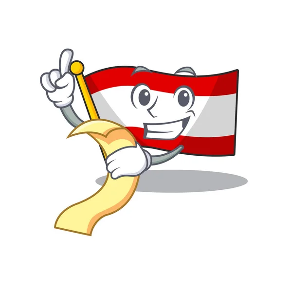 A menü zászló ausztria kabala alakítja a karaktert — Stock Vector