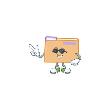 Maskotu karakterli süper havalı klasör simgesi