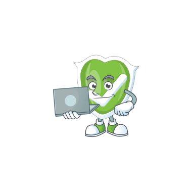 Simge olarak dizüstü bilgisayar işaretleme kalkanıyla bir koruma